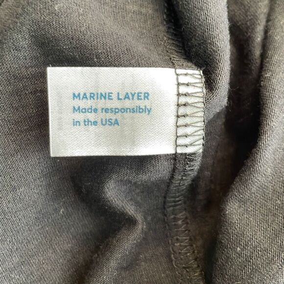 Marine Layer Swing Tee Black Modal Cotton Knit Crewneck Short Sleeve XS - Picture 8 of 9